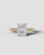 2 Carat Lab Grown Diamond Solene Cushion Sidestone Engagement Ring