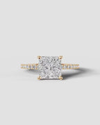 2 Carat Lab Grown Diamond Aurelia Princess Cut Sidestone Engagement Ring