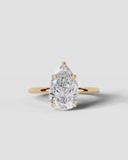 2 Carat Lab Grown Pear Diamond Pavé Basket Ring