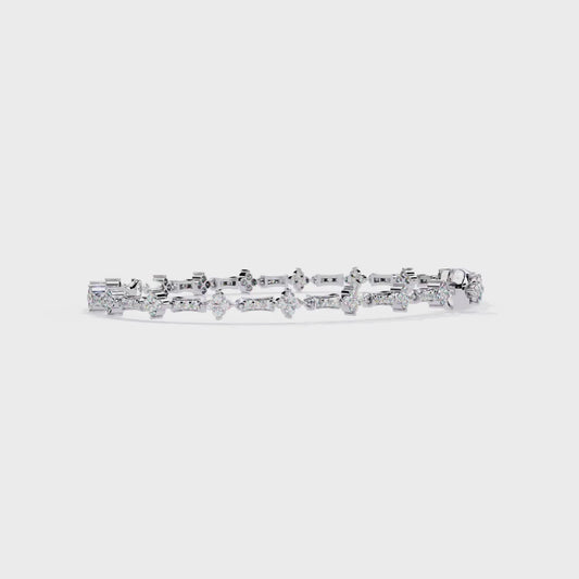 Round Cut Lab Grown Diamond Bracelet– Elegant Diamond Bracelet – Fine Jewelry Gift -Lustraa’s Diamond Bracelet