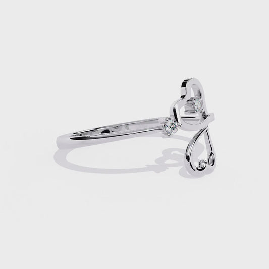 Double Heart Lab Grown Diamond Ring in 10K/14K/18K/22K Gold – Dainty Promise Ring | Minimalist Heart Diamond Ring- Lustraa’s Heart Ring