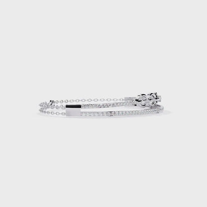 Chain Link Lab Grown Diamond Bracelet | Modern Pavé Diamond Bangle with Dual Chain Detail | Ethical Fine Jewelry – Lustraa’s Minimalist Bracelet