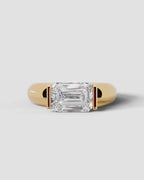 2 Carat Lab Grown Emerald Cut Diamond Gold Ring