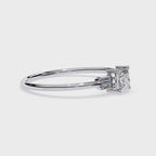 Princess Cut Diamond Ring – Lab Grown Baguette Side Stones Minimalist Engagement Promise Ring – Lustraa’s Minimalist Ring
