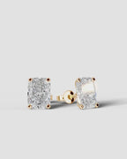 Lab Grown Diamond Velvet Contour Elongated Cushion Solitaire Stud Earrings