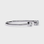 Open Diamond Ring in Elegant Band– Lab Grown Multi Stone Minimalist Stackable Ring - Lustraa’s Open Band Ring