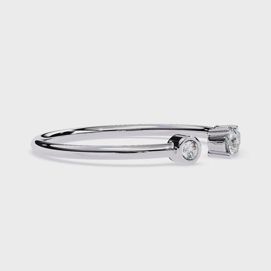 Open Multi Diamond Ring | Multi Stone Lab Grown Diamond Ring | Modern Minimalist Stackable Ring - Lustraa’s Open Band Ring