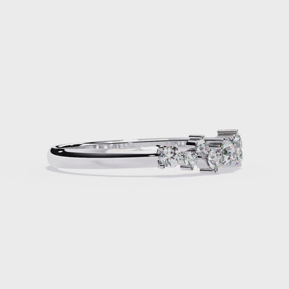 Round Diamond Cluster Halo Half Eternity Ring – Lab Grown Solitaire– Lustraa’s Eternity Ring