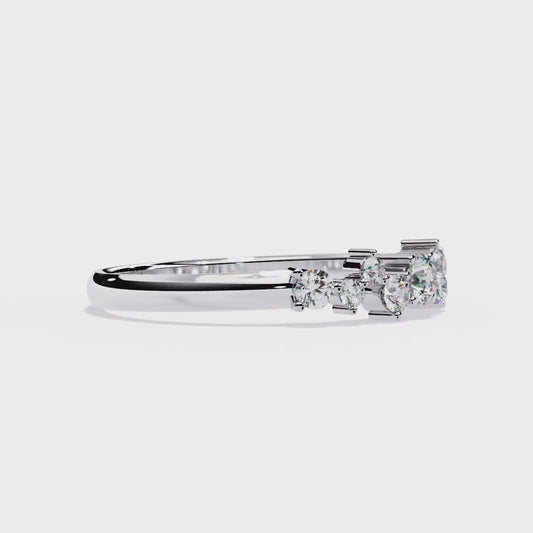 Round Diamond Cluster Halo Half Eternity Ring – Lab Grown Solitaire– Lustraa’s Eternity Ring
