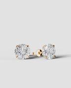 Lab Grown Diamond Round Starlight Solitaire Stud Earrings