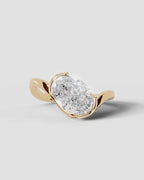 2 Carat Lab Grown Oval Cut Diamond Curved Basket Ring