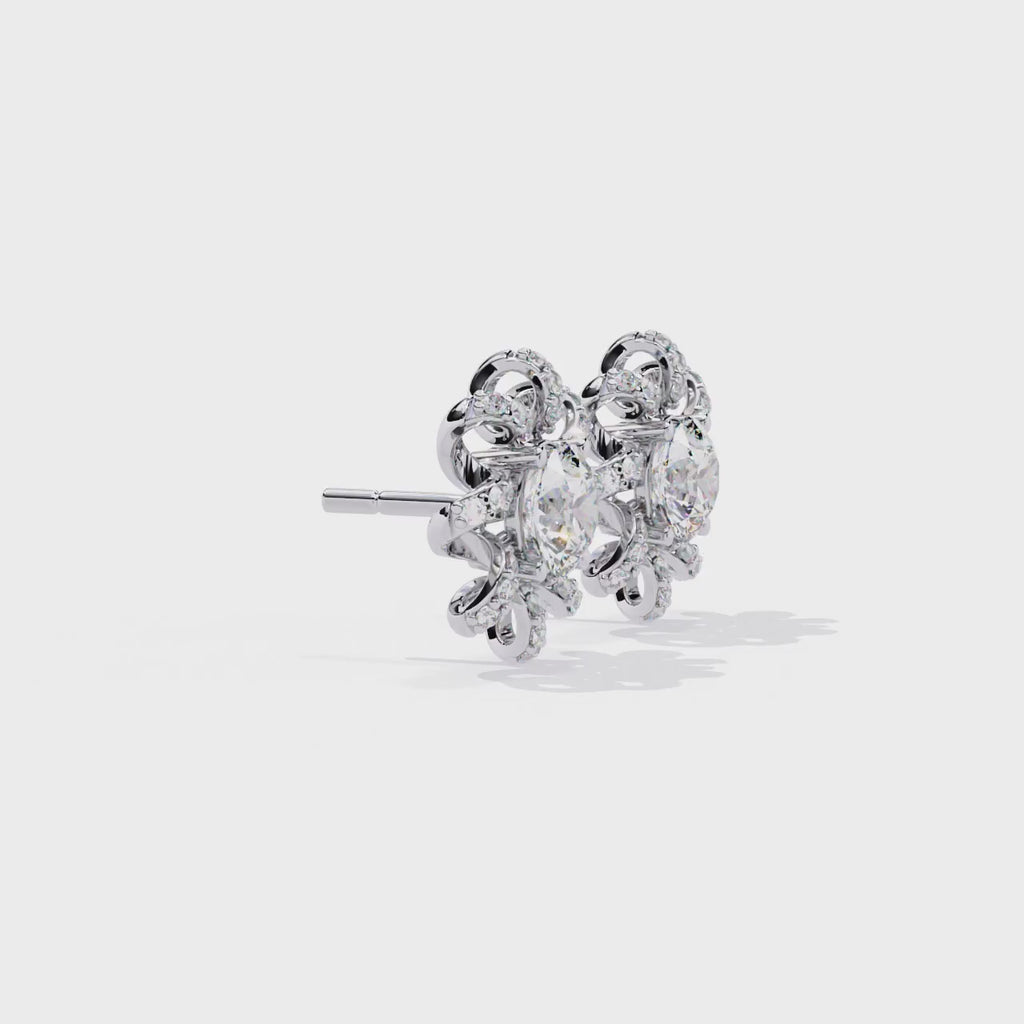 Floral Knot Lab Grown Diamond Earrings | Infinity Flower Studs | Sustainable Luxury Diamond Jewelry –Lustraa’s Floral Earrings