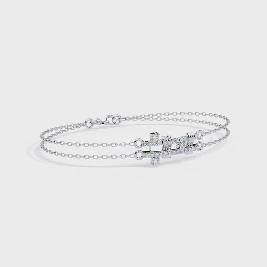 Modern Chain Link Lab Grown Diamond Bracelet | Dual Chain Bracelet with Lab Created Diamonds – Lustraa’s Contemporary Fine Jewelry