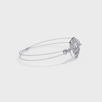 Geometric Diamond Bracelet | Lab Grown Diamond Circle Bracelet | Modern Minimalist Adjustable Bracelet - Lustraa’s Minimalist Bracelet