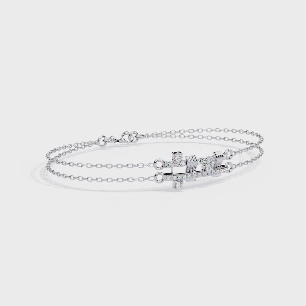 Chain Link Lab Grown Diamond Bracelet – Modern Dual Chain Fine Jewelry – Lustraa’s Contemporary Bracelet