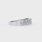 Radiant & Round Diamond Stacked Ring – Double Band Lab Grown Half Eternity Statement Bridal Ring – Lustraa’s Eternity Ring