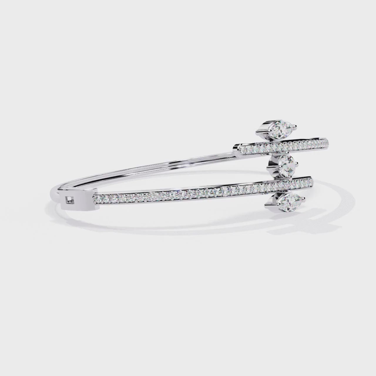 Modern Lab Grown Diamond Bangle Bracelet – Marquise & Round Cut Sustainable Diamond Jewelry – Lustraa’s Diamond Bracelet
