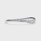 Curved Diamond Ring – Lab Grown Chevron Stacking Minimalist Pavé Promise Band – Lustraa’s Stackable Ring