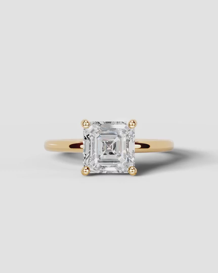2 Carat Lab Grown Asscher Cut Diamond Ring