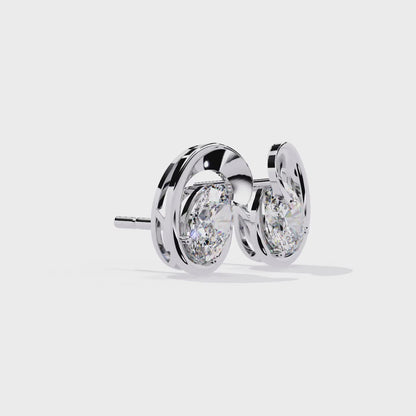 Minimalist 1.32 Carat Oval Cut Lab Grown Diamond Earrings – Sustainable Studs for Modern Everyday Elegance –Lustraa’s Diamond Earrings