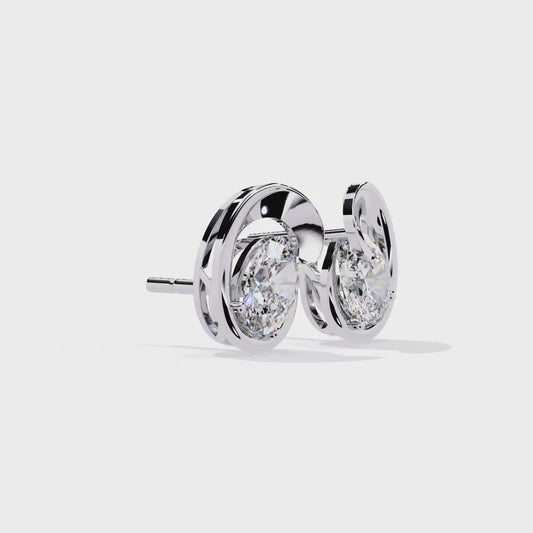 Minimalist 1.32 Carat Oval Cut Lab Grown Diamond Earrings – Sustainable Studs for Modern Everyday Elegance –Lustraa’s Diamond Earrings