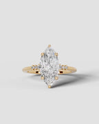 2 Carat Lab Grown Diamond Astraea Marquise Cut Sidestone Engagement Ring