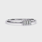 Three Baguette Diamond Minimalist Ring – Elegant Stackable Band -Lustraa’s Stackable Ring
