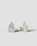 Lab Grown Diamond Teardrop Pure Pear Cut Solitaire Stud Earrings