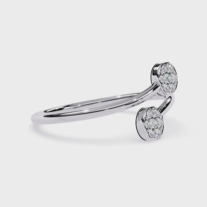 Bypass Cluster Lab Grown Diamond Ring– Modern Open Circle Ring - Lustraa’s Open Band Ring