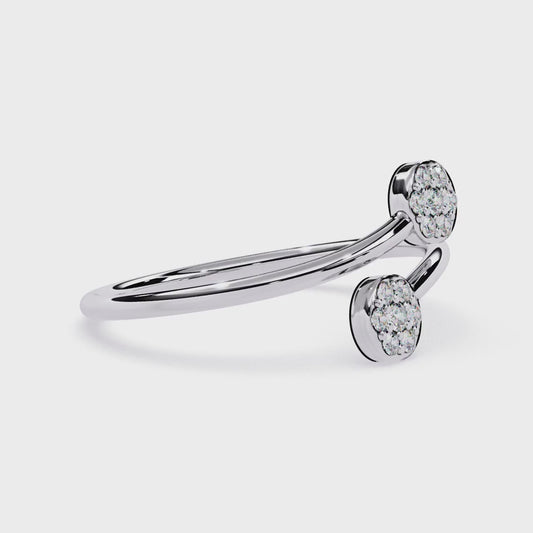 Bypass Cluster Lab Grown Diamond Ring– Modern Open Circle Ring - Lustraa’s Open Band Ring