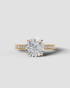 2 Carat Lab Grown Diamond Eleanor Round Cut Channel Set Sidestone Engagement Ring