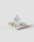 2 Carat Lab Grown Diamond Elara Marquise Cut Sidestone Engagement Ring