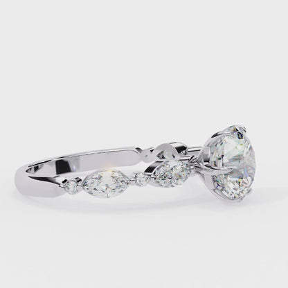 1.92 Carat Round Brilliant Cut Lab Grown Diamond Ring – Classic Round Solitaire Engagement Ring- Lustraa’s Fancy Solitaire Ring