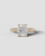 2 Carat Lab Grown Pear Cut Multi-Row Pavé Diamond Engagement Ring