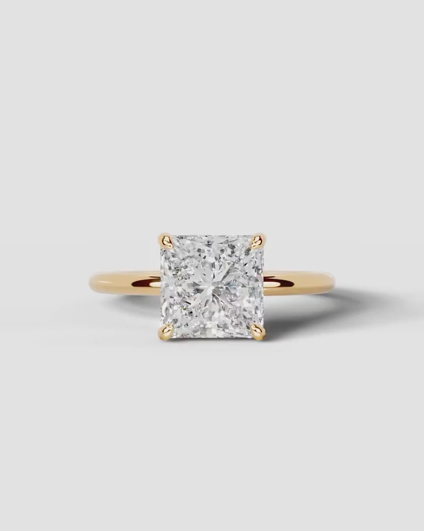 2 Carat Lab Grown Princess Cut Diamond Pavé Basket Ring