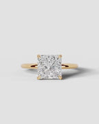 2 Carat Lab Grown Princess Cut Diamond Pavé Basket Ring