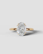 2 Carat Lab Grown Oval Cut Diamond Halo Prong Solitaire Ring