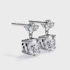 Diamond Drop Earrings – Lab Grown Round & Marquise Cut Floral Design, 1.84 Carat Floral Studs – Lustraa’s Floral Earrings