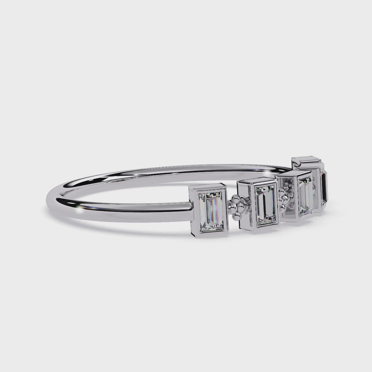 Baguette Diamond Ring – Modern Geometric Statement Band – Lustraa’s Minimalist Ring