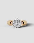 2 Carat Lab Grown Round Cut Diamond Semi-Bezel Solitaire Ring