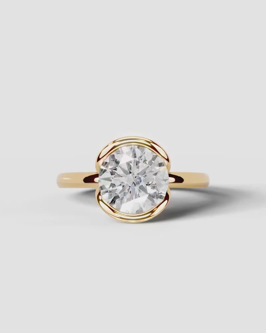 2 Carat Lab Grown Round Diamond Floating Bezel Ring