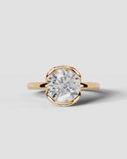 2 Carat Lab Grown Round Diamond Floating Bezel Ring