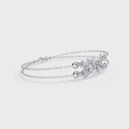 Triangle Motif Lab Grown Diamond Bracelet | Modern Geometric Lab Created Diamond Bracelet – Lustraa’s Contemporary Fine Jewelry