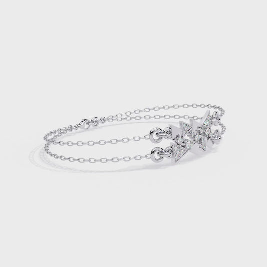 Triangle Motif Lab Grown Diamond Bracelet | Modern Geometric Lab Created Diamond Bracelet – Lustraa’s Contemporary Fine Jewelry