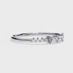 Baguette and Round Diamond Ring – Lab Grown Half Eternity Stackable Pavé Wedding Promise Ring – Lustraa’s Eternity Ring