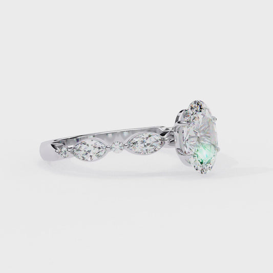 1.20 Carat Oval Shaped Lab Grown Diamond Ring – Solitaire Engagement Ring– Lustraa’s Classic Oval Diamond Ring
