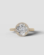 2 Carat Lab Grown Diamond Astraea Round Cut Pavé Halo Engagement Ring
