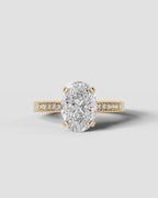 2 Carat Lab Grown Diamond Genevieve Oval Cut Channel Set Sidestone Engagement Ring