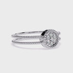 Cluster Dual Band Floral Inspired Designer Statement Ring -Lustraa’s Floral Ring