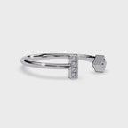 Open Diamond Ring – Lab Grown Princess Cut Pavé Geometric Modern Stackable Gold Ring- Lustraa’s Open Band Ring